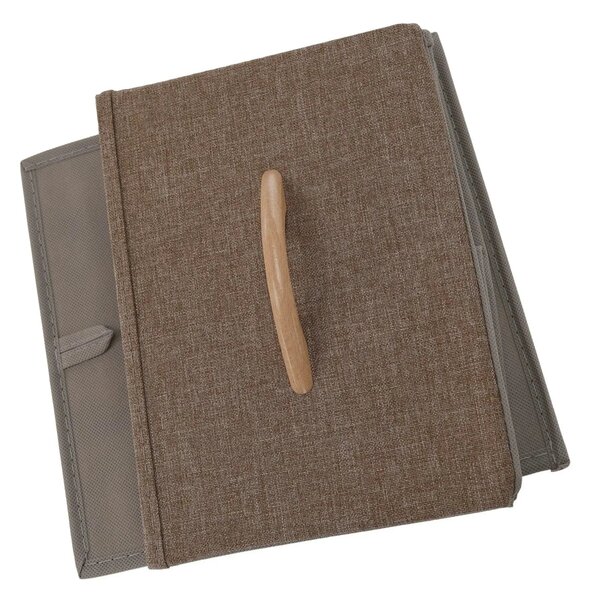 Comoda HAZEL TYP 1, bej/maro, MDF/metal/lemn/material textil, 31x29x99
