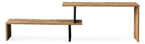 Comoda TV, stejar/negru, PAL, 153x30x44 cm
