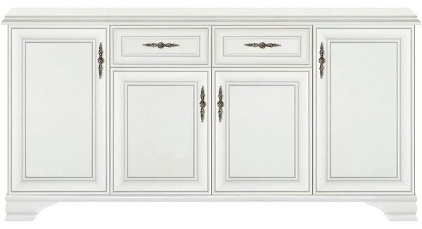 Comoda mare alba IDENTO, alb, PAL melaminat, 184x45x91 cm