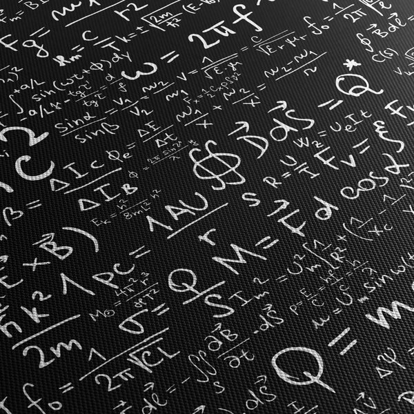 Tablou - Matematică (cu ceas) (90x30 cm)