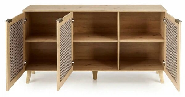 Comoda BORNEO, stejar artisan, PAL laminat, 160x40x85 cm