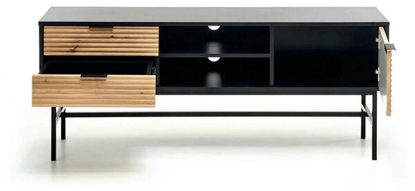 Comoda TV MURANO, stejar artisan/negru, PAL/metal, 150x40x61 cm