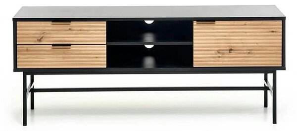 Comoda TV MURANO, stejar artisan/negru, PAL/metal, 150x40x61 cm