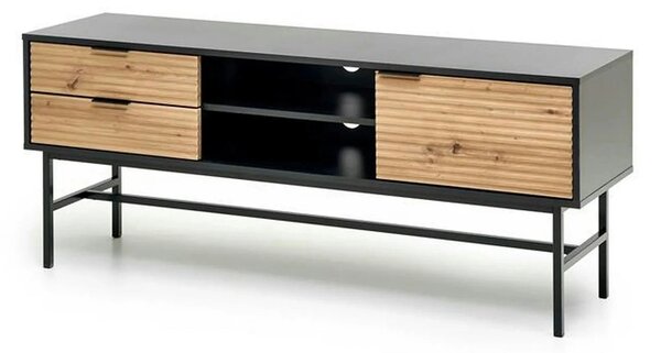 Comoda TV MURANO, stejar artisan/negru, PAL/metal, 150x40x61 cm