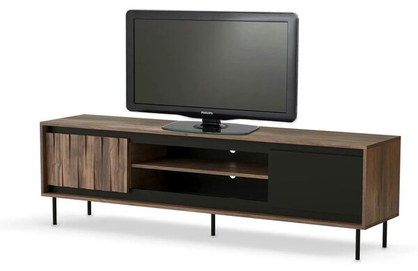 Comoda TV SWING RTV-1, nuc/negru, PAL laminat/metal, 180x40x53 cm
