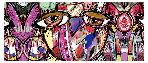 Tablou - Artă stradală - bufniță (120x50 cm)