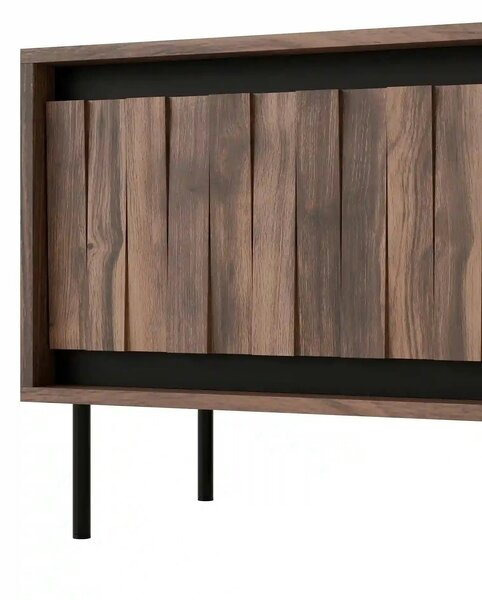 Comoda TV SWING RTV-1, nuc/negru, PAL laminat/metal, 180x40x53 cm