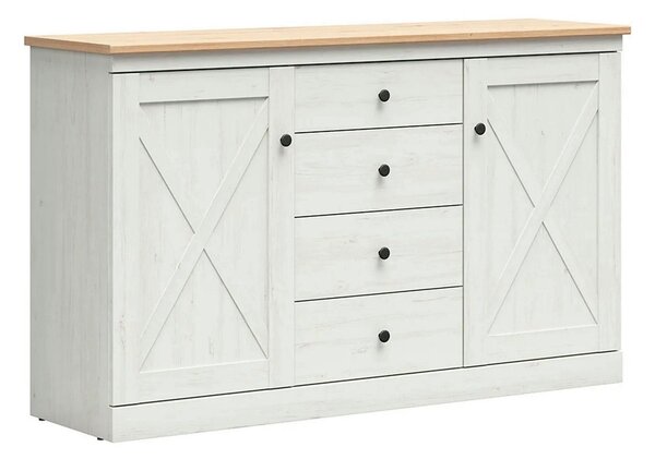 Comoda FRIJA, alb pin andersen/stejar artisan, PAL melaminat, 153x44x9