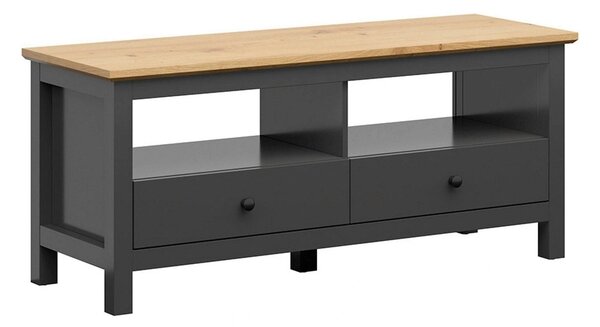 Comoda TV HESEN, gri grafit/stejar artisan, PAL melaminat, 137x47x59 c