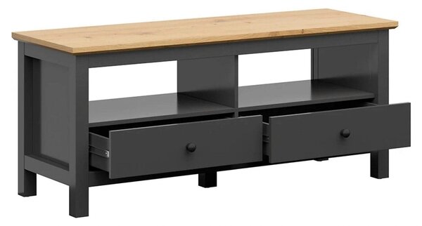 Comoda TV HESEN, gri grafit/stejar artisan, PAL melaminat, 137x47x59 c