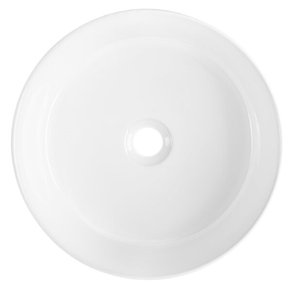 Invena Glamour lavoar 37x37 cm rotund de blat alb luciu CE-63-001