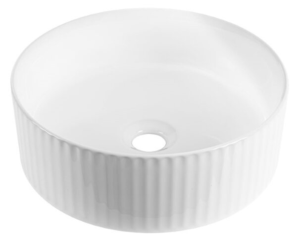 Invena Glamour lavoar 37x37 cm rotund de blat alb luciu CE-63-001
