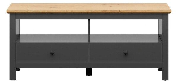 Comoda TV HESEN, gri grafit/stejar artisan, PAL melaminat, 137x47x59 c