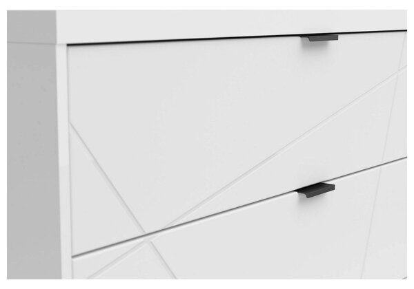 Comoda TV FORN, alb lucios, PAL, 156x43x61 cm