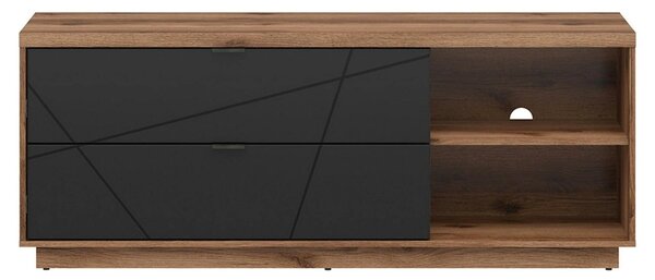 Comoda TV FORN, nuc/negru mat, PAL melaminat, 156x43x61 cm