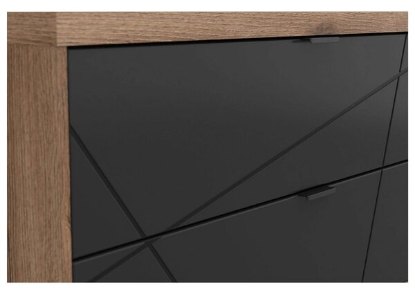 Comoda TV FORN, nuc/negru mat, PAL melaminat, 156x43x61 cm