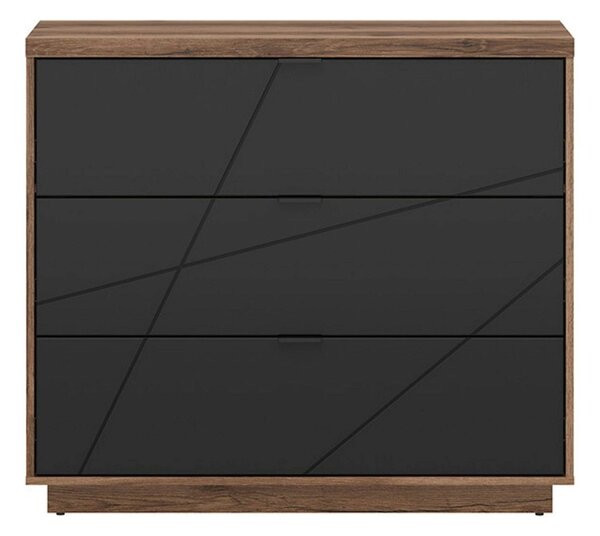 Comoda FORN, nuc/negru mat, PAL melaminat, 106x43x93 cm