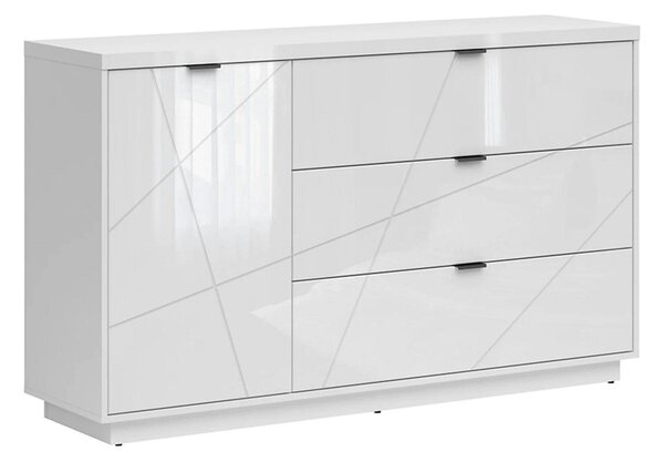 Comoda FORN, alb lucios, PAL, 156x42.5x93 cm