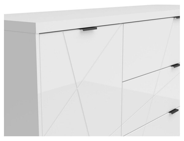 Comoda FORN, alb lucios, PAL, 156x42.5x93 cm