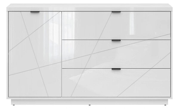 Comoda FORN, alb lucios, PAL, 156x42.5x93 cm