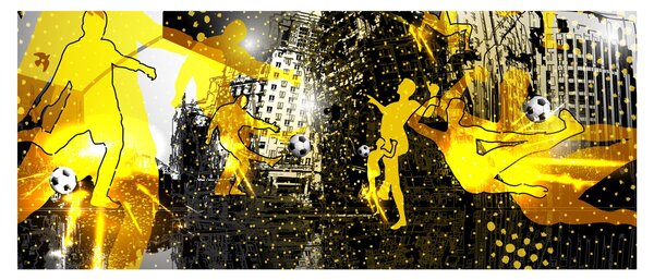 Tablou - Fotbal în marele oraș (120x50 cm)