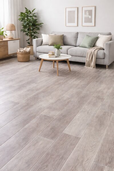 Covorul PVC linoleum Bern Oak 94-3, 1.5 m, 2 m, 2.5 m, 3 m, Gri, Suport Pasla 150 x200