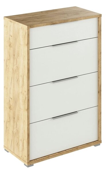 Comoda RIOMA TYP 22, stejar artisan/alb, DTD laminat, 75x38x112 cm
