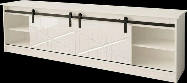 Comoda TV GRANERO, alb, PAL laminat, 200x35x57 cm