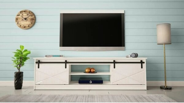 Comoda TV GRANERO, alb, PAL laminat, 200x35x57 cm