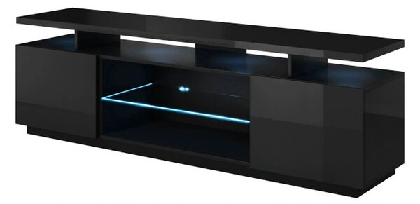 Comoda TV EVA, negru, PAL laminat, 180x40x56 cm
