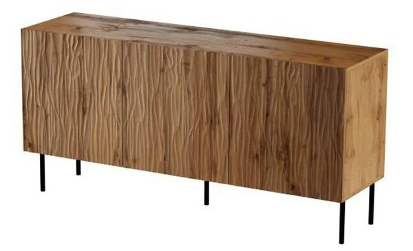 Comoda JUNGLE, stejar wotan/negru, PAL laminat, 152x42x75 cm