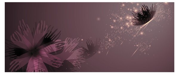 Tablou - Floare și fluture (120x50 cm)