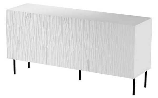 Comoda JUNGLE, alb/negru, PAL laminat/metal, 152x42x75 cm
