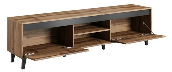 Comoda TV NORD, stejar wotan/gri antracit, PAL laminat, 170x38x49 cm