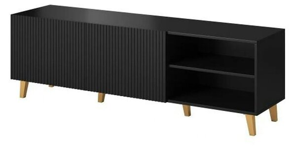 Comoda TV PAFOS, negru, PAL laminat, 150x40x52 cm