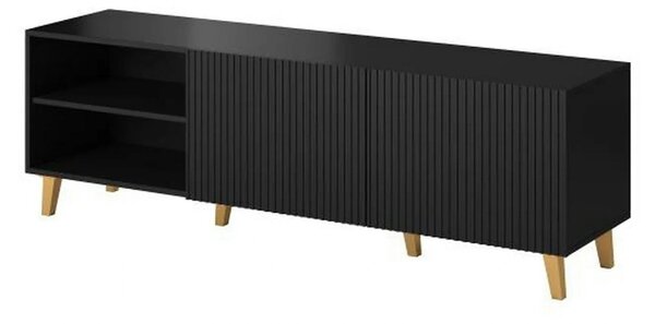 Comoda TV PAFOS, negru, PAL laminat, 150x40x52 cm