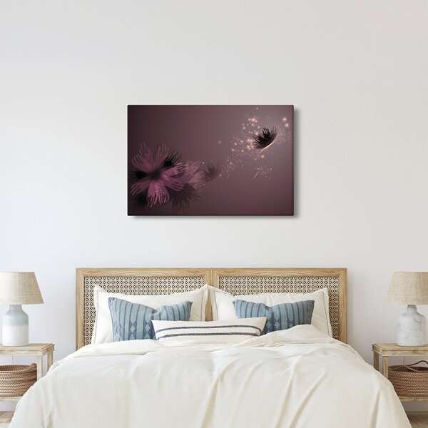 Tablou - Floare și fluture (90x60 cm)