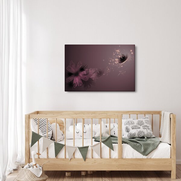 Tablou - Floare și fluture (90x60 cm)