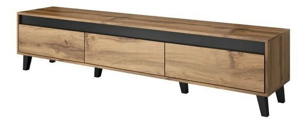 Comoda TV NORD, stejar wotan/gri antracit, PAL laminat, 185x38x42 cm