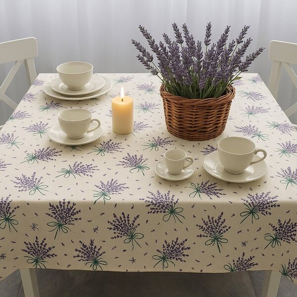 Fata de masa din bumbac teflonat 120x160 cm, lavanda mov