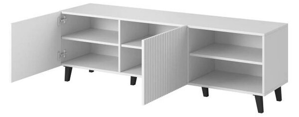 Comoda TV PAFOS, alb, PAL laminat, 150x40x52 cm