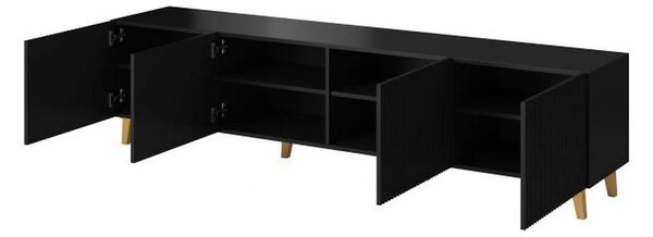 Comoda TV mare PAFOS, negru, PAL laminat, 200x40x52 cm