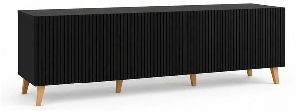 Comoda TV mare PAFOS, negru, PAL laminat, 200x40x52 cm