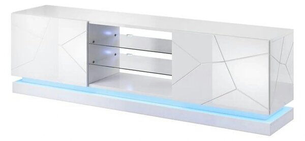 Comoda TV QIU, alb, 200x40x57 cm