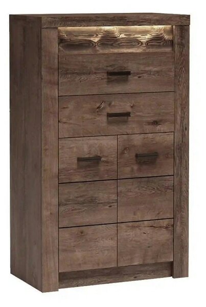 Comoda INDIANAPOLIS I6, frasin inchis, PAL laminat, cu 2 sertare, 2 us