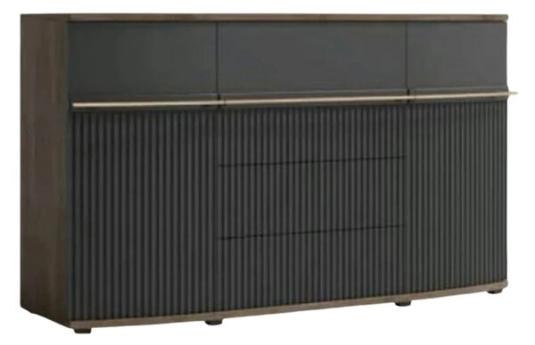 Comoda CANDY2 C12, stejar carpenter/gri/negru, PAL, 175x43x101 cm