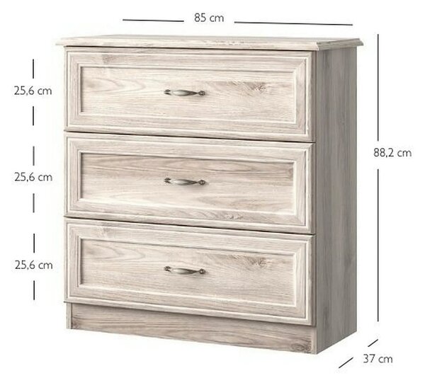 Comoda LIZBON, stejar nairobi, PAL laminat, 85x37x88 cm