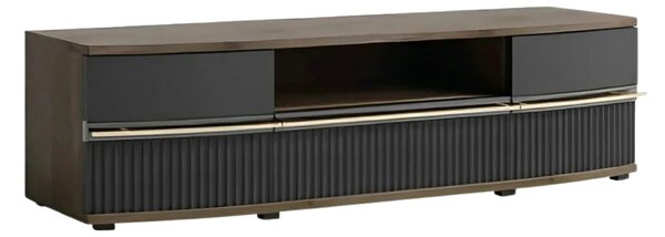 Comoda TV CANDY2 C4, stejar carpenter/gri/negru, PAL, 175x43x45 cm