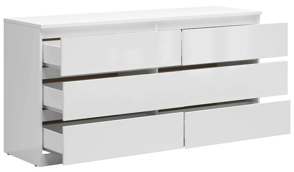 Comoda TETRIX, alb lucios, PAL, 150x45x76 cm