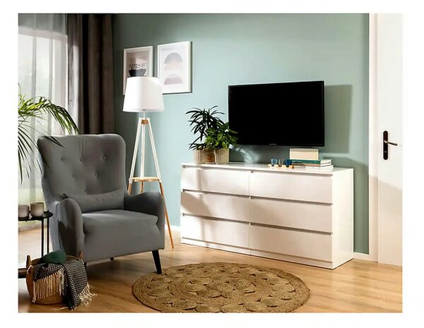 Comoda TETRIX, alb lucios, PAL, 150x45x76 cm